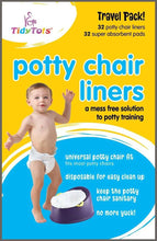 Load image into Gallery viewer, Tidy Tots Disposable Potty Chair Liners Travel Pack XL 32 Liners and 32 SuperAbsorbent Pads 1 Pack - 
