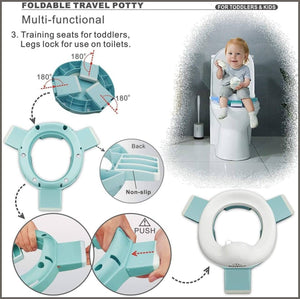 Travel Portable Folding Compact Toilet Seat Potty Training Toilet - 