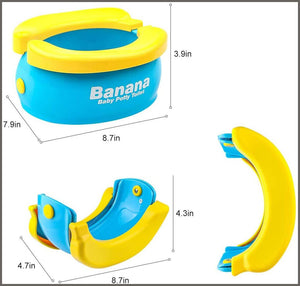 Travel Potty, Tinabless Portable Folding Reusable Banana Travel Toilet Potty Training Seat for Toddlers with 20 Potty Liners Disposable - 