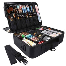 Load image into Gallery viewer, Travel Professional Makeup Train Case Cosmetic Brush Organizer 3 Layers Large - 
