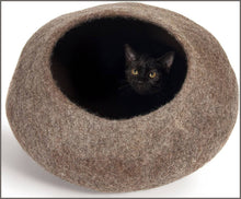 Load image into Gallery viewer, Twin Critters - Handcrafted Cat Cave Bed (Large) I Ecofriendly Cat Cave I Felted from 100% Natural Merino Wool - 
