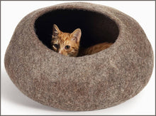 Load image into Gallery viewer, Twin Critters - Handcrafted Cat Cave Bed (Large) I Ecofriendly Cat Cave I Felted from 100% Natural Merino Wool - 
