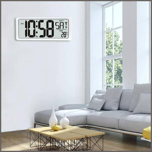 TXL Large Digital Calendar Temperature Wall Clock-3 Alarm Options, Count Up & Down Timer - 