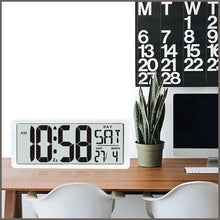 Load image into Gallery viewer, TXL Large Digital Calendar Temperature Wall Clock-3 Alarm Options, Count Up &amp; Down Timer - 
