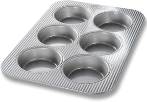 USA Pan 1240HM Bakeware Mini Round Cake and Cinnamon Roll Pan, 6 Well, Nonstick - 