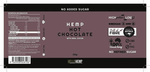Vegan Hemp Protein Hot Chocolate Real Cocoa 100% Vegan Dairy Free Gluten Free - 