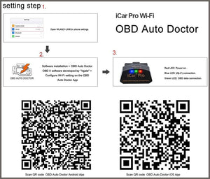 Vgate iCar Pro Wi-Fi OBD2 Scanner Scan Tools OBDII Car Diagnostic Tool - 