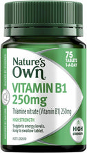 Load image into Gallery viewer, VITAMIN B1 250MG Glucose NATURE&#39;S OWN  75 Tab - 
