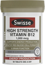 Load image into Gallery viewer, Vitamin B12 Swisse Ultiboost High Strength  60 Tab - 
