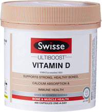 Load image into Gallery viewer, Vitamin D NEW Swisse Capsules Ultiboost  D 400 - 
