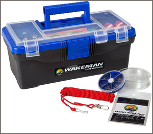 Wakeman Fishing Single Tray Tackle Box 55 Pc Tackle Kit - 