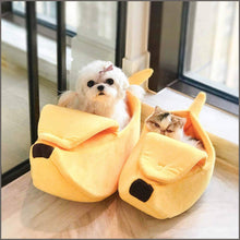 Load image into Gallery viewer, WarmShe Pet Cat Bed House Cute Banana, Warm Soft Punny Dogs Sofa - 
