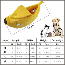 Load image into Gallery viewer, WarmShe Pet Cat Bed House Cute Banana, Warm Soft Punny Dogs Sofa - 
