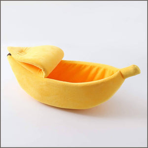 WarmShe Pet Cat Bed House Cute Banana, Warm Soft Punny Dogs Sofa - 