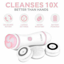 Load image into Gallery viewer, Waterproof Facial Cleansing Spin Brush Set with 4 Exfoliation Brush Heads - 
