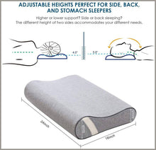 Load image into Gallery viewer, wavve Contour Bamboo Charcoal Memory Foam Pillow for Neck Pain, Neck Support for Back and Side Sleepers, Standard Size - 

