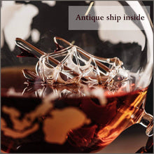 Load image into Gallery viewer, Whiskey Globe Decanter Set Etched World Globe Decanter for Liquor, Bourbon, Vodka - 
