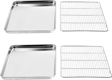 Load image into Gallery viewer, Wildone Baking Sheet &amp; Cooling Rack Set [2 Sheets + 2 Racks], Stainless Steel - 
