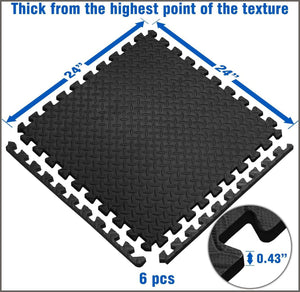 Yes4All Interlocking Exercise Foam Mats – Interlocking Floor Mats for Gym Equipment – Eva Interlocking Floor Tiles - 