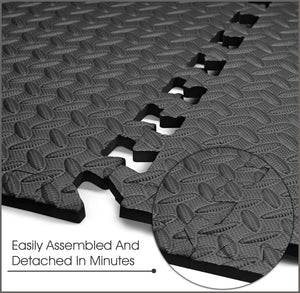 Yes4All Interlocking Exercise Foam Mats – Interlocking Floor Mats for Gym Equipment – Eva Interlocking Floor Tiles - 