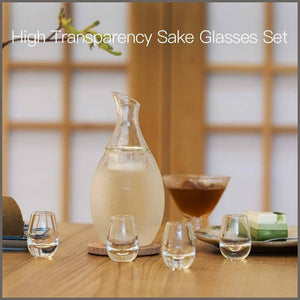 ZENS | Borosilicate Glass Sake Set with 2 Cups - 