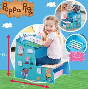 Peppa Pig Painted Wooden Play Desk - 